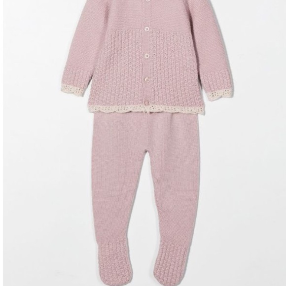 Paz Rodriguez Baby Size 9 Months Lilac Wool 2 Piece Sweater Knit Pant Set NWT - Picture 12 of 12